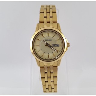 นาฬิกา CITIZEN WOMENS EQ0603-59P QUARTZ GOLD TONE (สภาพดี)