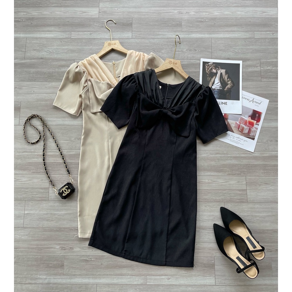 ชุดขนาดใหญ่ของผู้หญิง Tu Fat Big size Dress Slim Design คอนซีลเลอร์ Flattering ชีฟองโบว์ชุดทุกขนาด 5