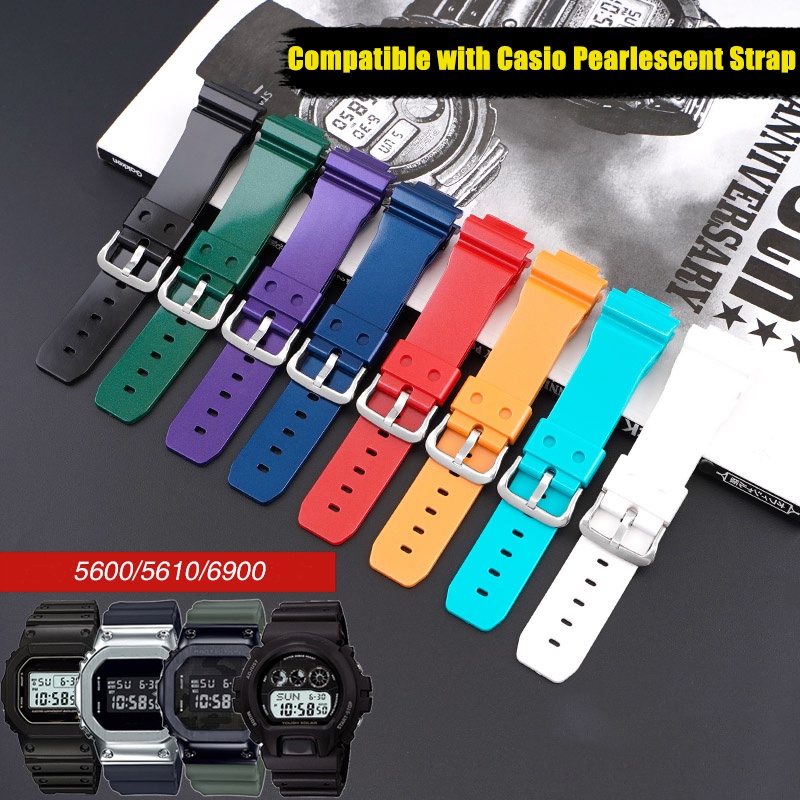 สายนาฬิกาข้อมือซิลิโคน TPU แบบนิ่ม สีสันสดใส สําหรับ Casio G-SHOCK GA-2100 DW-5600 DW6900 GW-M5610