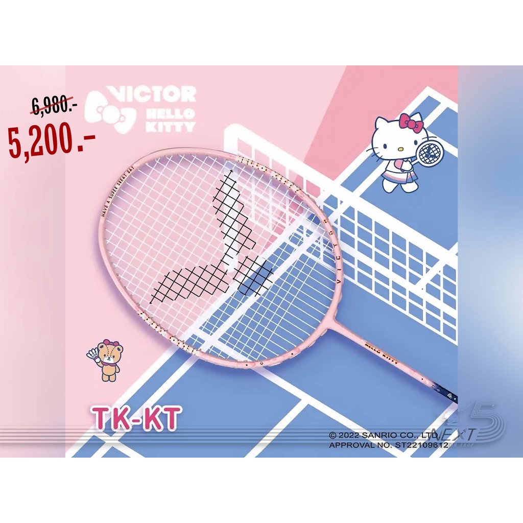 Victor ไม้แบดมินตัน VICTOR X HELLO KITTY รุ่น TK-KT มี Free-core แถมเอ็น กริป ซอง