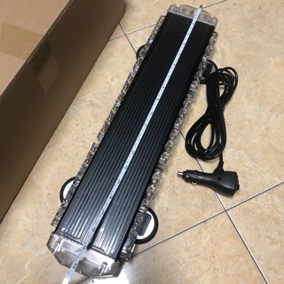 NEW ไฟไซเรนกู้ภัย ไฟติดหลังคา LED ความยาว 52cm 3/ 4 ท่อน 4 หน้ามีข้าง 6W 12V พร้อมขาแม่เหล็ก พื้นดำ กันน้ำ 100%