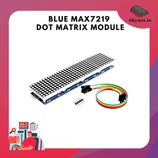 BLUE MAX7219 Dot Matrix module for Arduino , ESP8266 (4 in 1 Display with 5P Line)