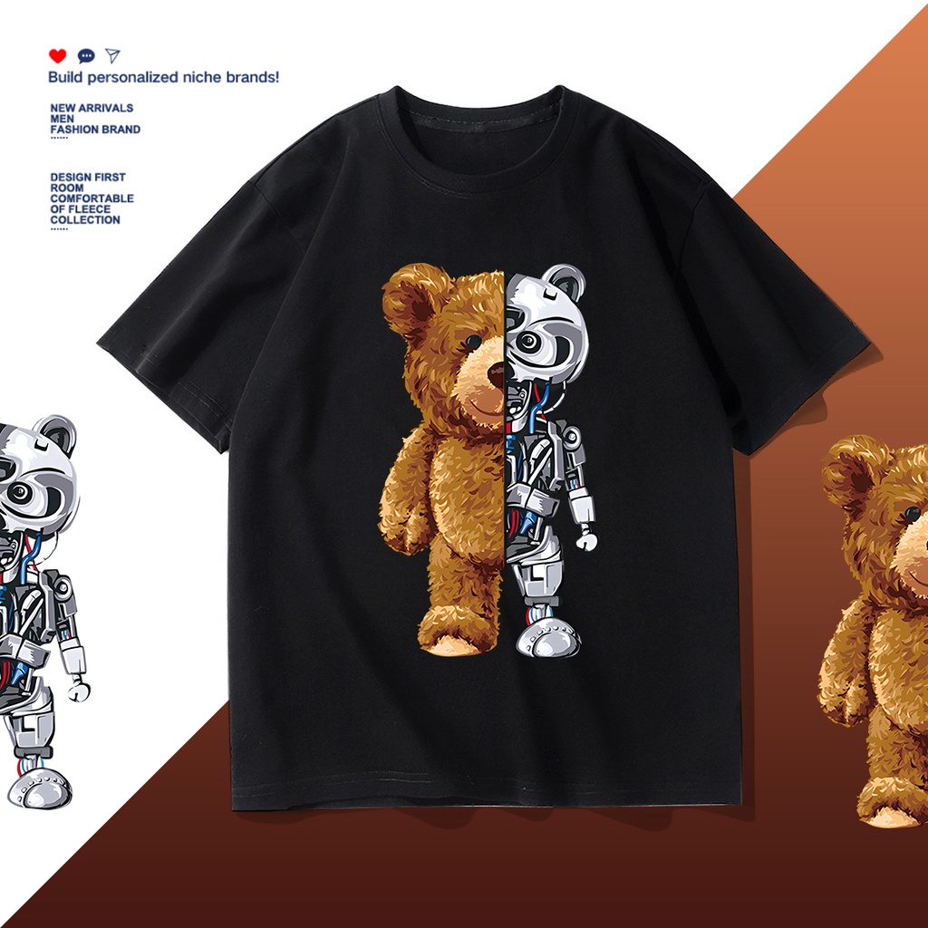 D407   เสื้อยืดแขนสั้ง ผ้านุ่มยืดได้ใส่สบายฯ ลายแฟชั่งสวยน่ารักใส่ได้ทั้งชายและหญิง