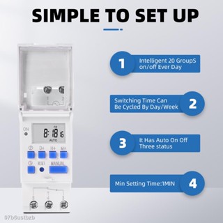 ▤▧❃Electronic Weekly 7 Days Programmable Digital TIME Relay Timer Switch Control AC 220V 230V 12V 24V 48V 16A Din Rail M