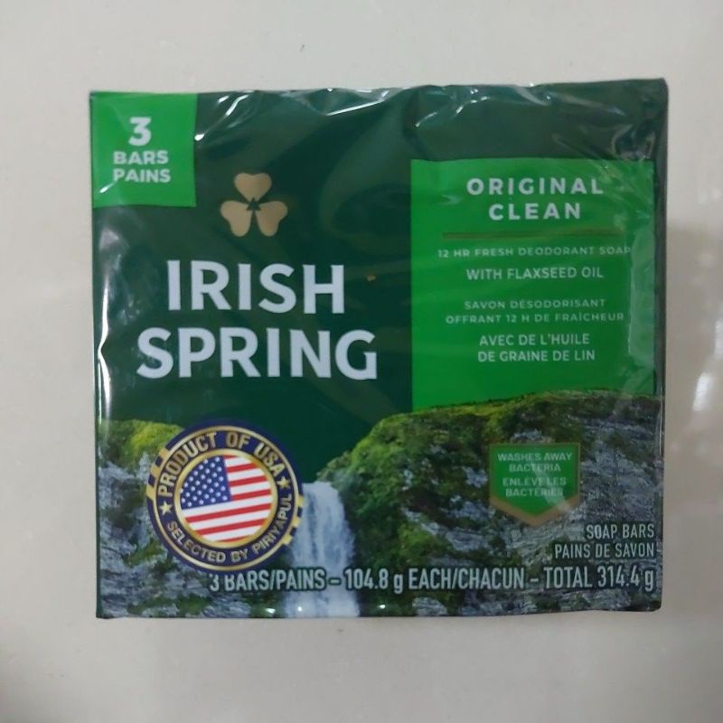 Irish Spring Bar Soap  Original  3 x 104.8 g