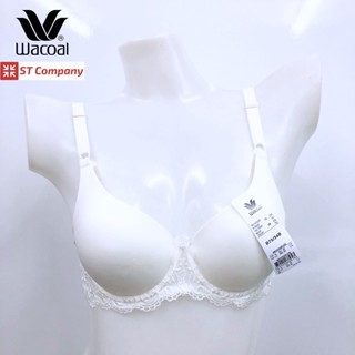 Wacoal Basic Bra ชุดชั้นใน มีโครง เสริมฟองน้ำ รุ่น WB9896 สีครีม (Cream) เสื้อใน วาโก้ มีฟองน้ำ เต็มทรง 2 ตะขอ