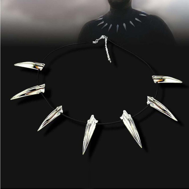 Mojito Chic สร้อยคอสําหรับ Black-Panther คอสเพลย์จี้สร้อยคอปาร์ตี้ฮาโลวีนยาวฟันจี้สร้อยคอผู้ชายเครื่