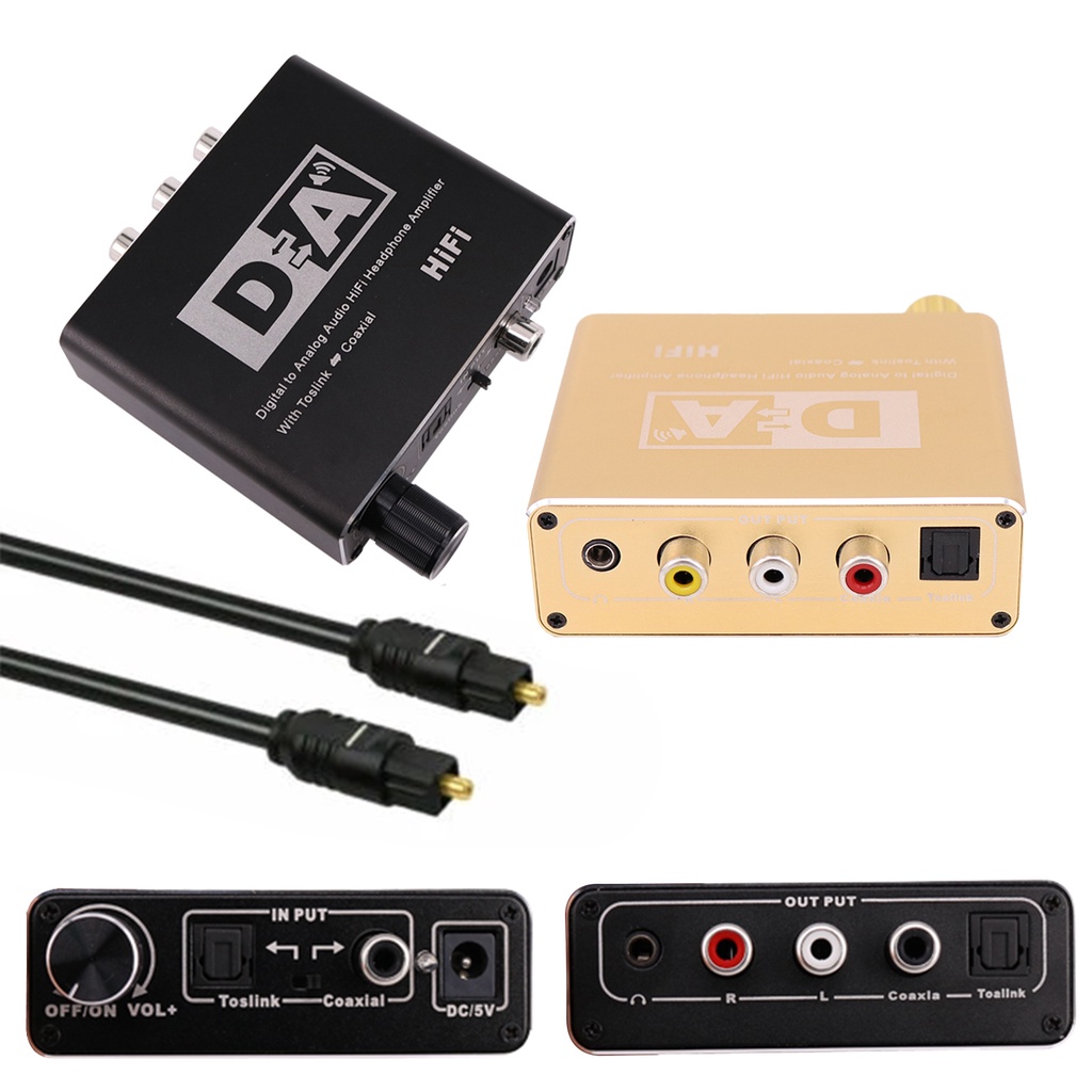 32-192khz Hifi DAC Amp Digital To Analog Audio Converter RCA 3.5 มม.แจ ็ คหูฟังเครื ่ องขยายเสียง Toslink Optical Coaxial Output DAC