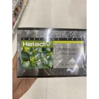 Caffeine Free Peppermint Finest Luality ( Heladiv Brand ) 30 G. ชาผงที่สกัดกาเฟอีนออก กลิ่น เปปเปอร์มินต์ ชนิดซอง ( ตรา เฮลาดิฟ )