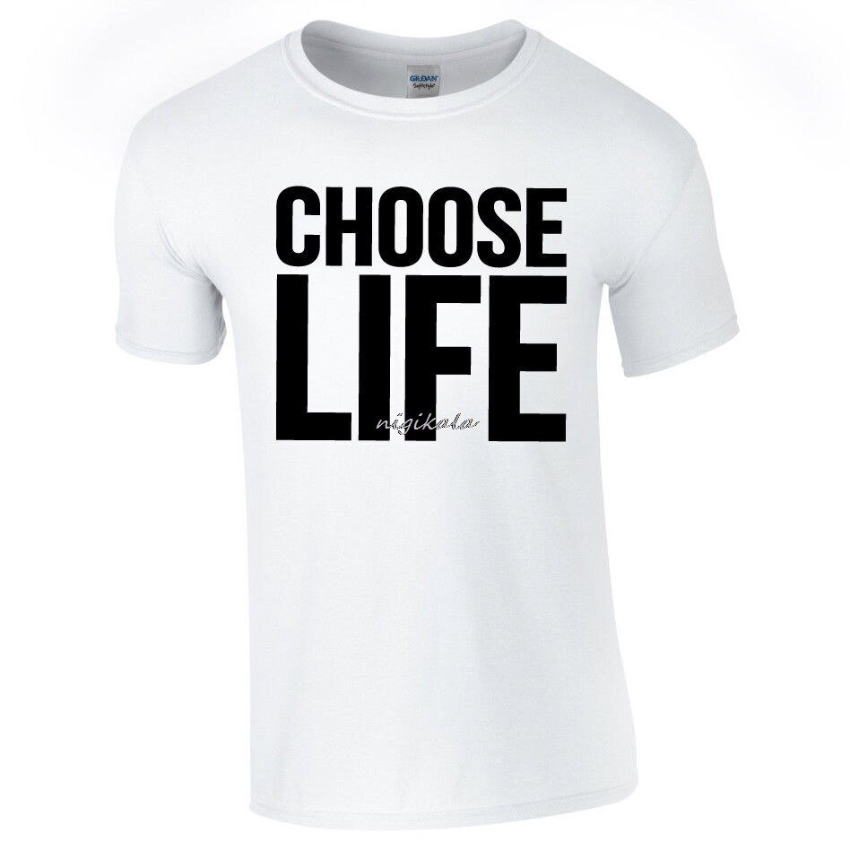 Choose Life T Shirt Wham Retro 80's Fancy Dress Concert Top new O Neck t-shirts tops comfortable Tee