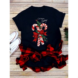 TT-Maycaur แฟชั่น Merry Christmas Women แนวโน้มกราฟิกเสื้อยืด Happy Holiday Tshirt ใหม่ปีลำลอง O-Neck การ์ตูน Travel Tee