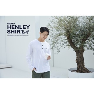 Memo By Hashtag เสื้อยืดแขนยาว ทรงผู้ชาย รุ่น HENLEY OUTLINE สินค้าลิขสิทธิ์แท้ 22/12/65