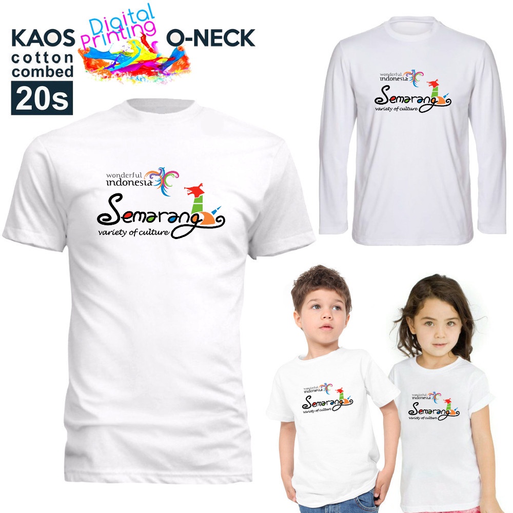 KATUN KAOSUNIQUE Neo Wonderful Indonesia Semarang Tourism เสื้อยืด - ผ้าฝ้ายหวี Unisex 20s การพิมพ์ห