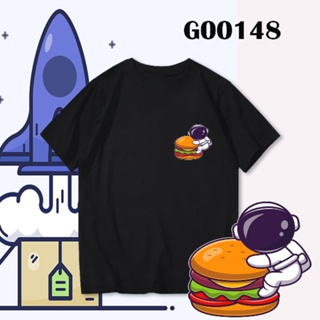 เสื้อยืด G00148 BURGER FAST FOOD ANGKASAWAN NASA SPACEMAN ASTRONAUT BAJU BESAR MERAH JAMBU KUNING BORONG T 2XS-2X_49