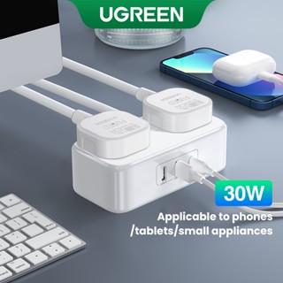 UGREEN 【ปลั๊ก Eu】ซ็อกเก็ตชาร์จ 30W 2A1C USB อเนกประสงค์ พร้อมบอร์ดสายไฟ สําหรับ iPhone 14 13 pro max 13 12 11 XS