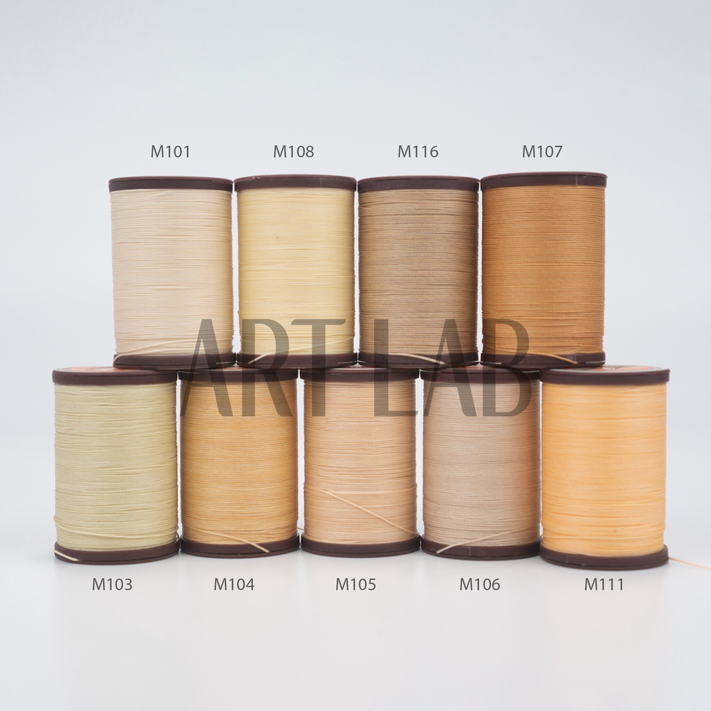 แบ่งขาย 10 เมตร ด้ายเทียน ด้ายเย็บหนัง โพลีเอสเตอร์ Waxed Polyester ทรงกลม ขนาด 0.35มิล โทนสีครีมเบจน้ำตาลอ่อน