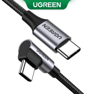 Ugreen สายชาร์จ USB Type C PD 60W 90 องศา QC 4.0 สําหรับแล็ปท็อป แท็บเล็ต โทรศัพท์ Samsung Galaxy S9 S8 compatible compatible for IPad Pro Huawei Matebook Dell Xiaomi