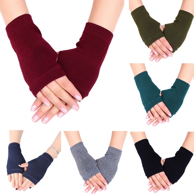 Out ถุงมือผ้าฝ้ายถักสีพื้นให้ความอบอุ่นสําหรับขับรถ
