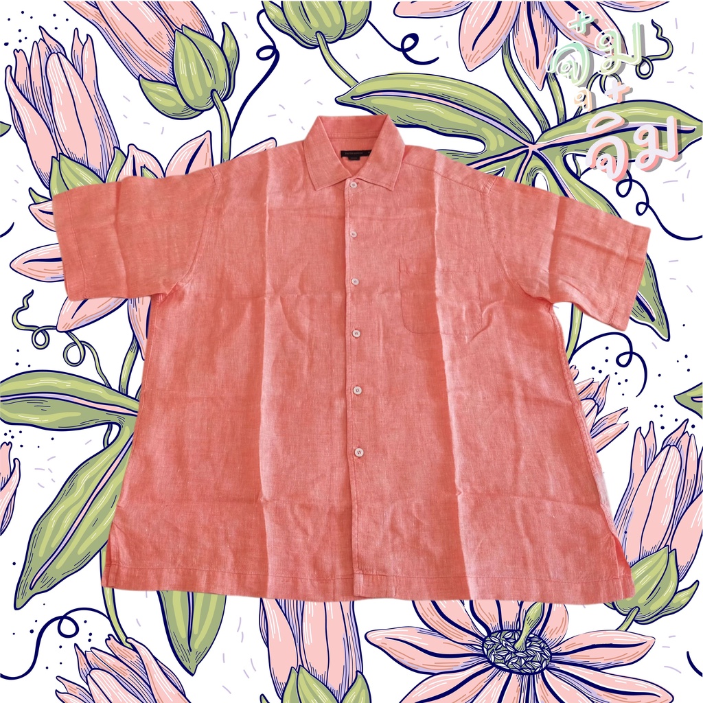 เสื้อเชิ้ตจิมทอมป์สัน Jim Thompson Shirt Size XL ทำจากผ้าลินิน 100%