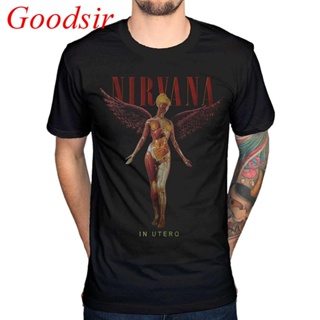 เสื้อยืดครอป {พร้อมส่ง เสื้อยืดแขนสั้น พิมพ์ลายวงร็อค Gd Awdip Nirvana Utero พลัสไซซ์ ของขวัญวันเกิด สําหรับผู้ชาย