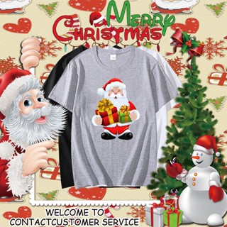 เสื้อผ้าคริสต์มาส  เสื้อขาว เสื้อ Christmas เสื้อวันคริสต์มาส เสื้อ merry christmas พิมพ์ลายการ์ตูนอนิเมะ 471