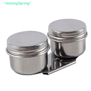 AmongSpring&gt; Paing Oil Pot Stainless Steel Oil Paing Double Palette Cup Oil Paing Palette Cup with Lid Portable Oil Paint Container Cups for Acrylic Watercolor Gouache new