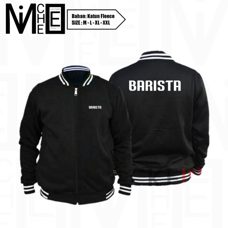 เสื้อแจ็คเก็ตเบสบอล Barista แบบเรียบง่าย