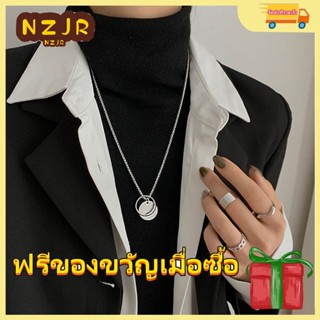 ※NZJR※ สร้อยคอ จี้ดิสโก้ เรขาคณิต โลหะผสม สไตล์ฮิปฮอป เครื่องประดับแฟชั่น สําหรับผู้ชาย และผู้หญิง