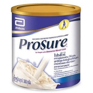 Prosure โปรชัวร์ สำหรับผู้ป่วยมะเร็งหรือผู้ที่ต้องการโปรตีนสูง กลิ่นวานิลลา 380 กรัม Exp.24/10/25