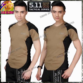 เสื้อคอกลมคอมแบท เสื้อยืดแขนสั้น-ยาว5.11Tactical T Shirtใส่ได้ทั้งหญิงทั้งชายเหมาะเดินป่าลาดตระเวนแห้งเร็ว ผ้าCOTTON 100