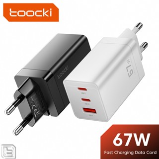 Toocki 67W GaN เครื่องชาร์จเร็ว USB Type-C เครื่องชาร์จ การชาร์จด่วนแบบหลายพอร์ต QC4.0 PD 3.0 อะแดปเตอร์ผนังเร็ว