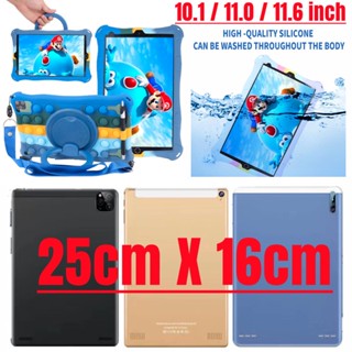 【ฟรีปากกาหมึกซึม】360° เคสแท็บเล็ตซิลิโคน ซิลิกาเจล กันกระแทก หมุนได้ ตั้งได้ สําหรับ Realme P20 10.1 11.0 11.6 นิ้ว