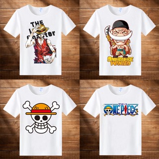 เสื้อยืดคอกลมOne Piece เสื้อผ้าแขนสั้นการ์ตูนอะนิเมะเสื้อยืดผู้ชายและผู้หญิงแนวโน้มนักเรียน Luffy Zoro ครึ่งแขน Sum_31