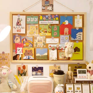 AllLife กระดานไม้ก๊อก 30x40 ซม. ขอบไม้ บอร์ดติดประกาศ Cork Board