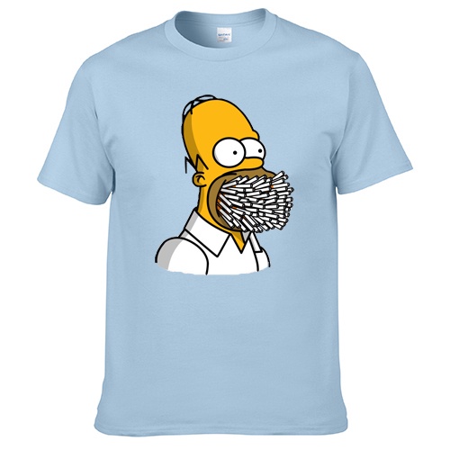 Simpsons homer simpsons homer simpsons homer ตลก Spoof เสื้อยืดแขนสั้นเสื้อยืดหลวมขนาดใหญ่ผ้าฝ้าย Ur