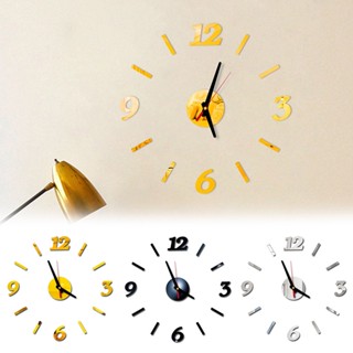 【TokTik Hot Style】สติกเกอร์กระจกอะคริลิค รูปนาฬิกา 3D ไร้กรอบ ขนาดใหญ่ 40 ซม. DIY สําหรับติดตกแต่งผนังบ้าน