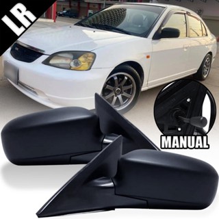 กระจกมองข้าง พับมือ ปรับใน รุ่น ฮอนด้า ซีวิค Honda Civic ES (Dimension) สีดำ ปี  2001-2004 จำนวน 1 คู่ มีขายแยก