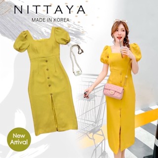 Nittaya (นิตยา) เดรสยาวสีเหลือง แขนตุ๊กตา ลุคคุณหนูมากจ้าแม่