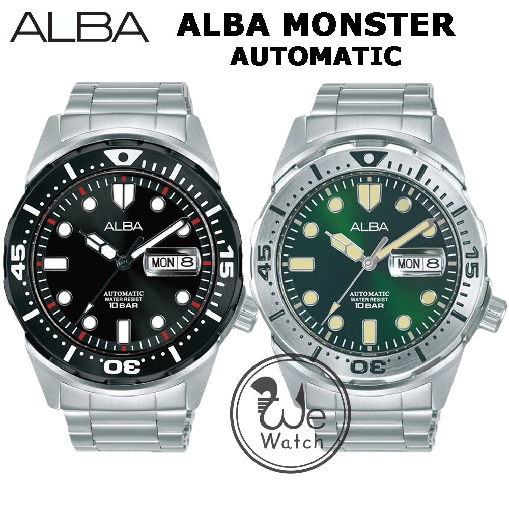 ALBA AUTOMATIC ของแท้ รุ่น AL4419X AL4421X นาฬิกาชาย ทรง MONSTER สแตนเลส เครื่องออโต้ ประกัน1ปี AL44