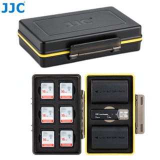 JJC 2-in-1 เคสแบตเตอรี่กล้อง และช่องเสียบการ์ด SD พร้อมการ์ดรีดเดอร์ USB 3.0 สําหรับ Sony NP-FW50 NP-FZ100 NP-BX1 Fujifilm NP-W126 W126S NP-95 Canon LP-E6 LP-E8 LP-E12 LP-E17 การป้องกัน