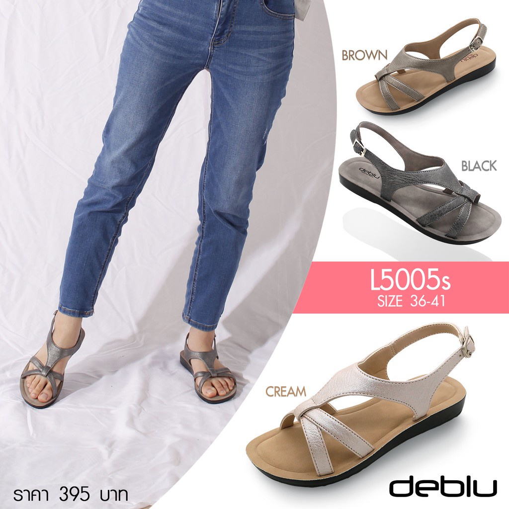 VIDVIEW !!ลดสนั่น!! รองเท้ารัดส้นหญิง ปรับสายได้ Deblu L5005s / L5005s-1 เบอร์ 36-41 สไตล์แฟชั่น ยี่ห้อเดอบลู