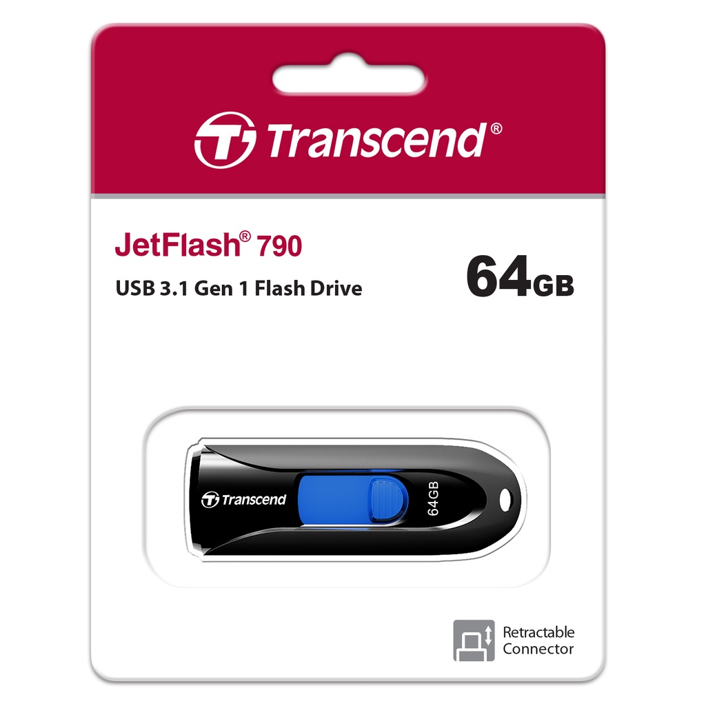 Transcend USB 3.1 Gen 1 Flash drive 64GB : JF790K : USB Type-A : รับประกัน 5 ปี -มีใบกำกับภาษี-TS64GJF790K
