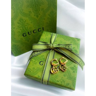 **พร้อมส่ง** ต่างหู Gucci ห่วงทองห้อย GG พร้อมกล่อง