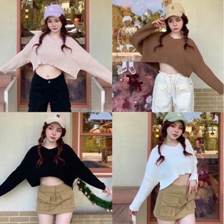 Basic Knit top Long sleeves🤍🤎🖤(380฿ฟรีส่ง) เสื้อแขนยาว โทนสีเอิร์ธโทน ดีเทล texture ผ้าคือดีมาก ผ้าไหมพรมทอนุ่ม valen