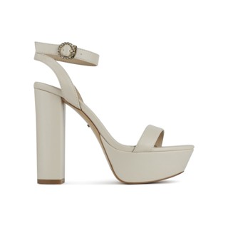 SHU RISING STARS 4.5" DGB ANKLE STRAP WITH CHUNKY HEELS WHITE CHOC