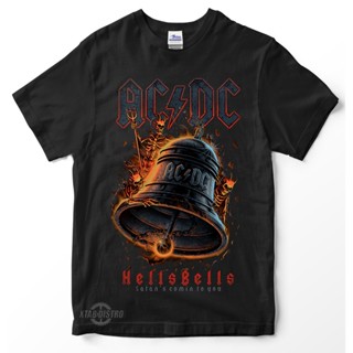 เสื้อยืด พิมพ์ลายวง acdc HELLS BELLS 2st satan comin to you พรีเมี่ยม