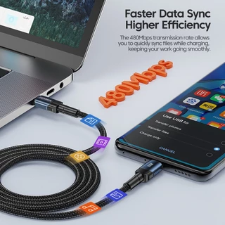 Toocki 100W Type C ถึง Type C สายชาร์จเร็ว PD 60W สายชาร์จข้อมูลอย่างรวดเร็วสําหรับ Samsung Xiaomi