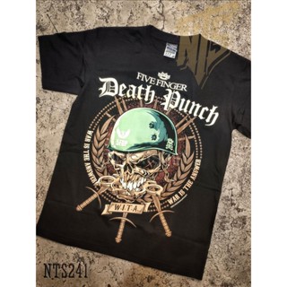 FFDP Five Finger Death Punch ROCK เสื้อยืด เสื้อวง เสื้อดำ สกรีนลายอย่างดี ผ้าหนานุ่ม  T SHIRT S M L XL XXLเส_30