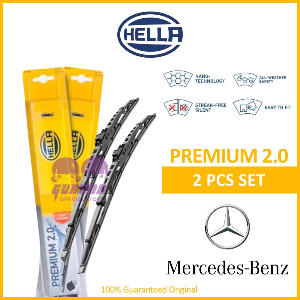 Hella Premium 2.0 ชุดใบปัดน้ําฝนสําหรับ Mercedes W124 W163 W168 W170 W202 W210