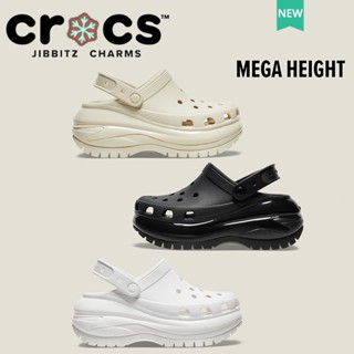 รองเท้า crocs แท้ crocs mega crush clog ร้องเท้าหัวโต รองเท้าแตะส้นหนา รองเท้าแตะผู้หญิงมีส้น